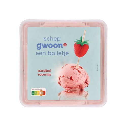 g'woon aardbei roomijs 500 gram