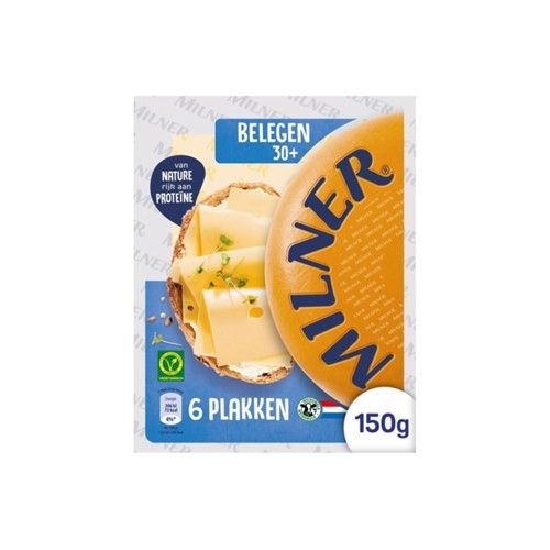Milner kaas 30+ belegen plakken 150 Gram