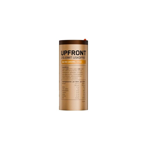 Upfront ijskoffie salted caramel Blik 235 milliliter