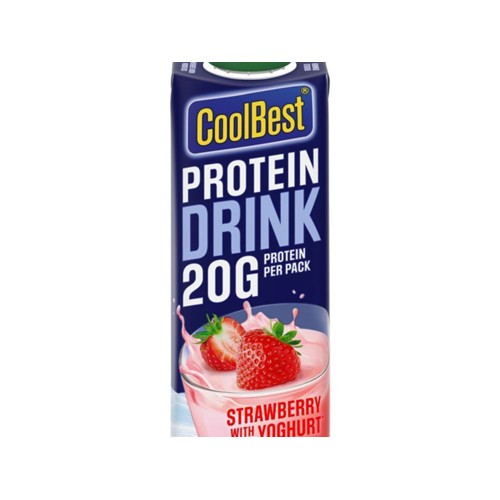 Coolbest protein drink aardbei 330 ml