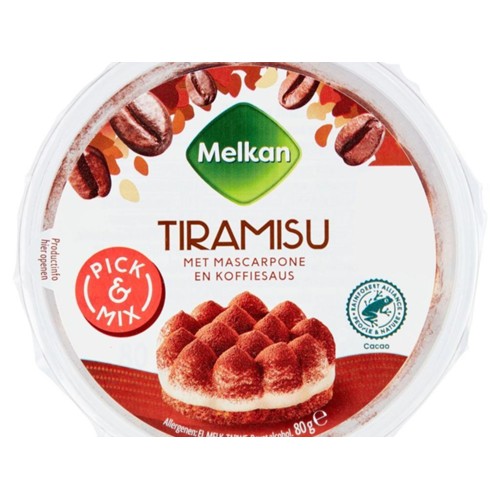 Melkan dessert Tiramisu bakje 80 gram