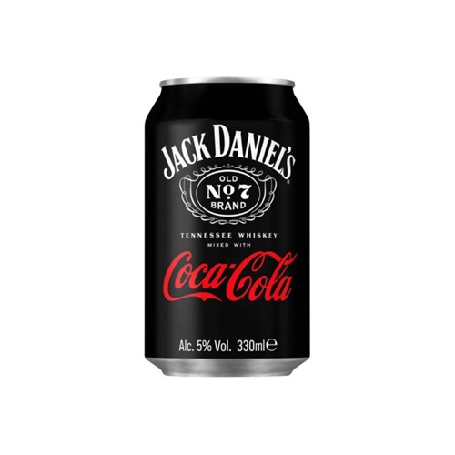 Jack Daniels whiskey met Coca Cola Blik 330 Milliliter
