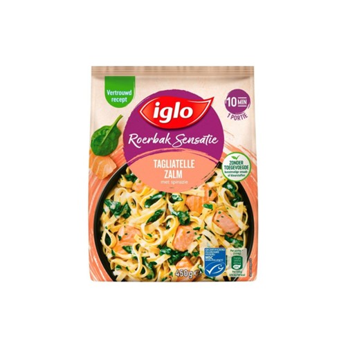 Iglo roerbak sensatie tagliatelle met zalm 450 gram diepvries