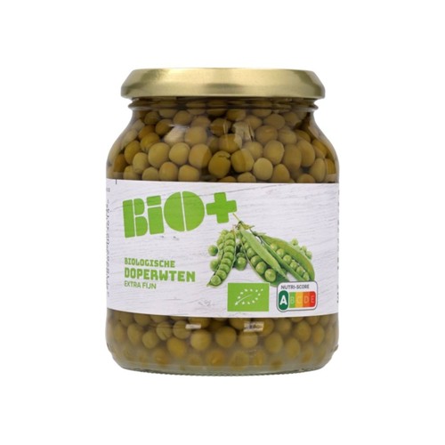 Bio+ doperwten extra fijn bio 350 gram