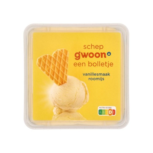 g'woon roomijs vanille 500 gram
