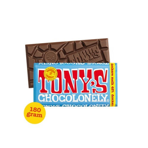 Tony's chocolonely donkere melk 180 gram