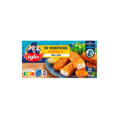 Iglo vissticks Omega3 10 stuks doos 300 gr