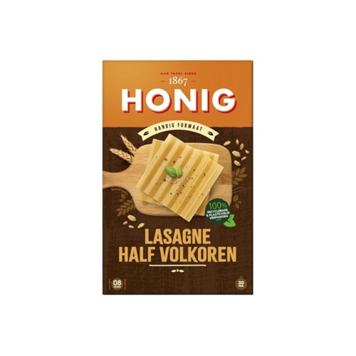 Honig Lasagnebladen Licht Volkoren doos 250 gr