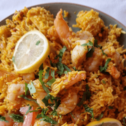 Prawn biryani
