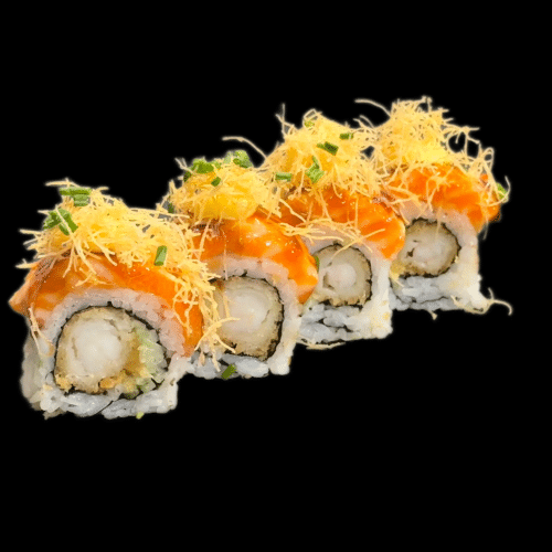 Flamed salmon ebi roll