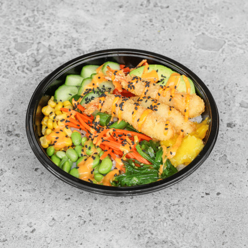 Poké bowl ebi tempura