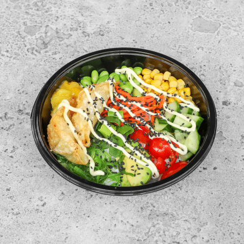 Poké bowl gyoza