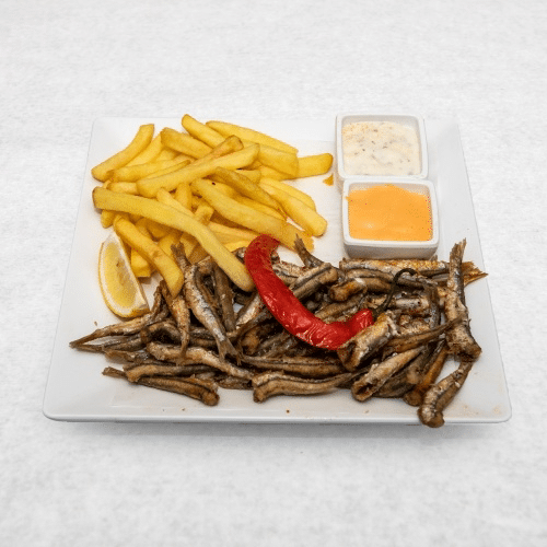 Gepaneerde ansjovis menu