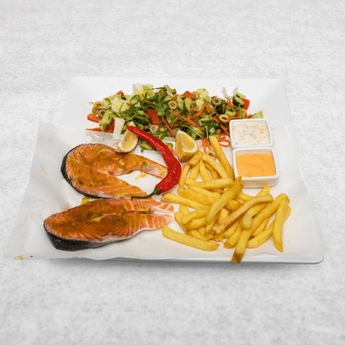 Gegrilde zalmmoot menu