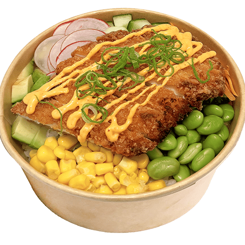 Chicken katsu poké bowl