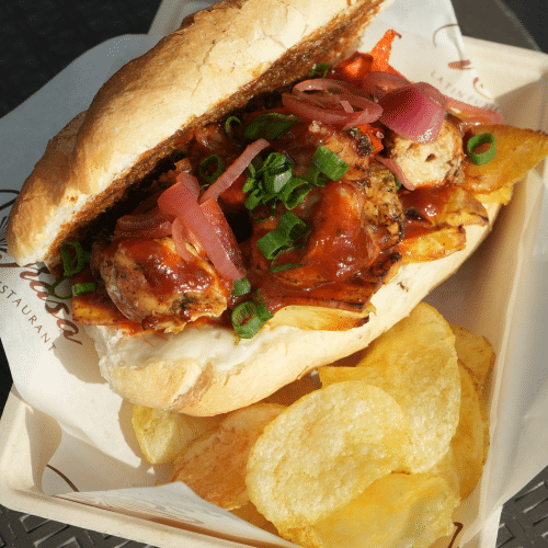 Jerk chicken style sandwich