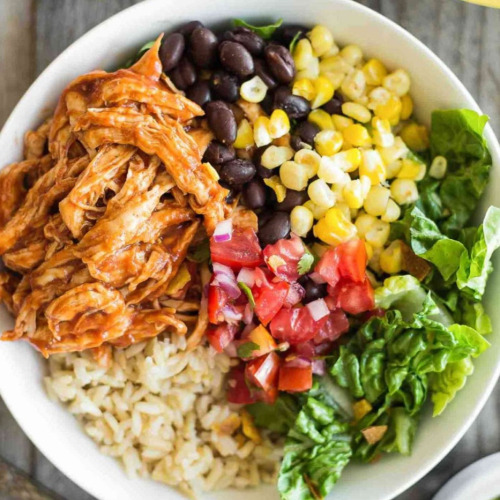Maaltijdsalade bowl pulled chicken