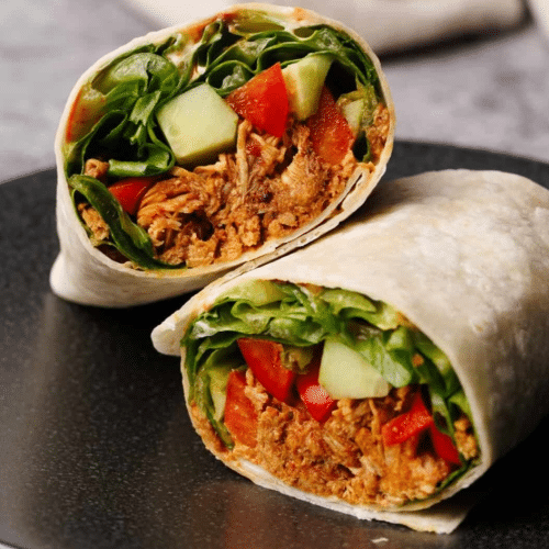 Wrap pulled chicken kerrie