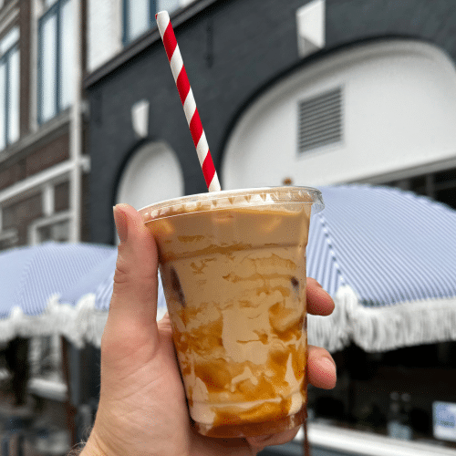 Iced caramel latte