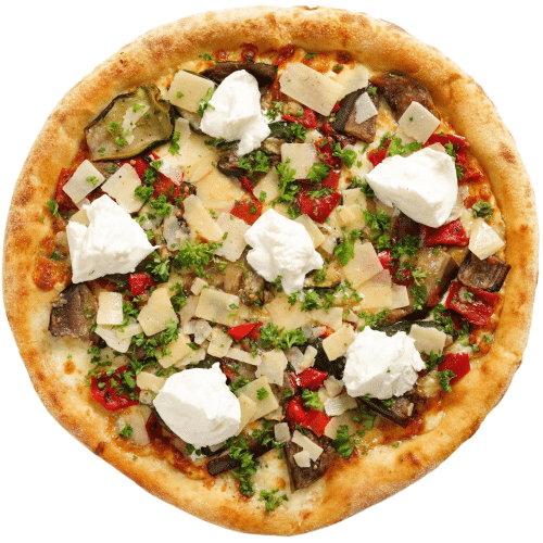 Pizza grilled vegetables and mozzarella