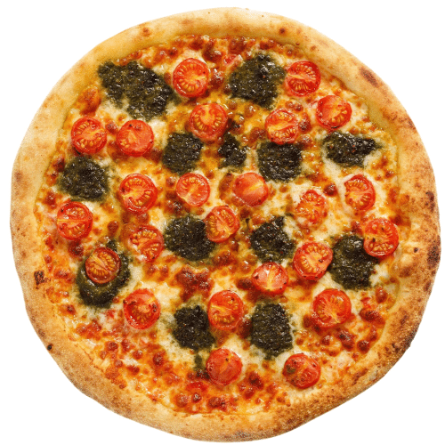 Pizza pesto pomodoro