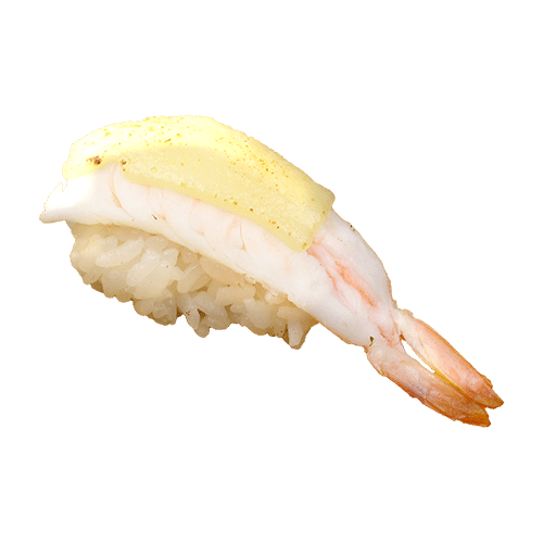 Garnaal en kaas nigiri