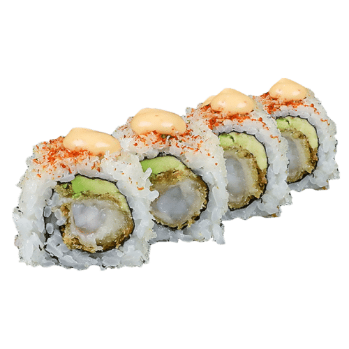 Gefrituurde pittige garnalen maki