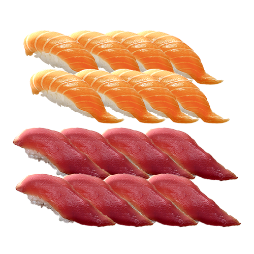 Salmon and tuna nigiri box