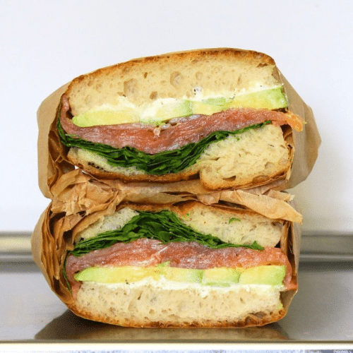 Smoked salmon sandwich