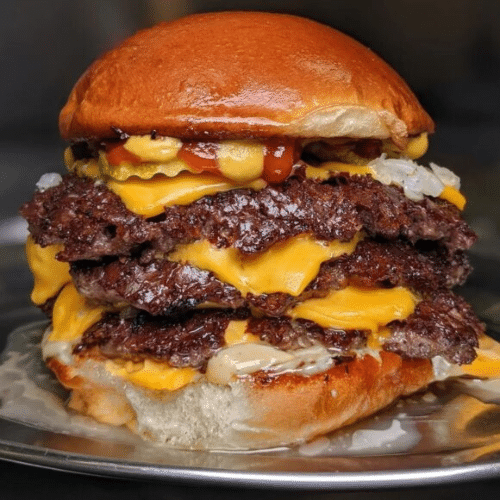 Triple smash burger