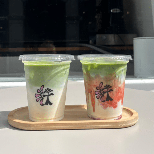 Matcha iced latte kokosmelk