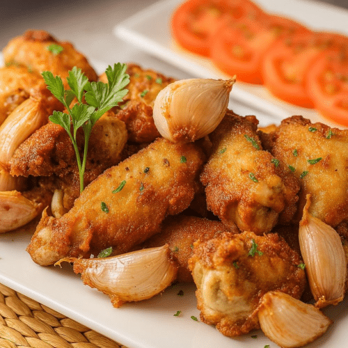 Kippenvleugels met knoflook