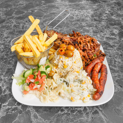 Mix grill schotel, 3 soorten vlees