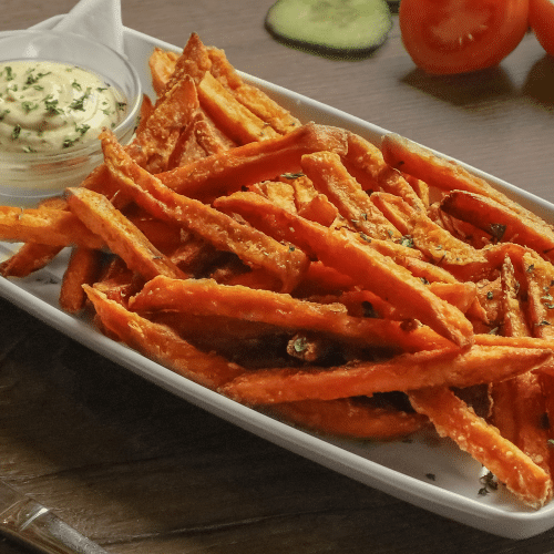 Portie zoete aardappelfriet