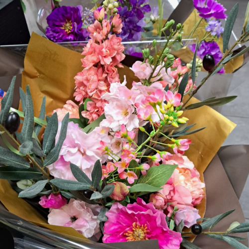 Zijden boeket pastel