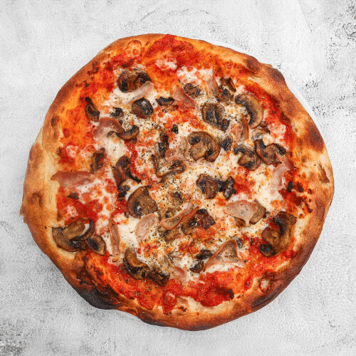 Pizza prosciutto e funghi