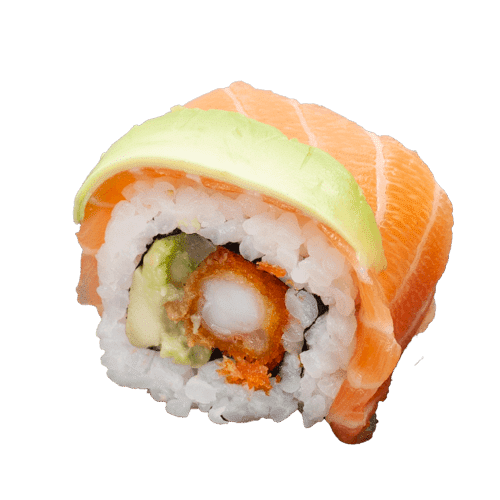 Deluxe ebi rainbow roll 8 stuks