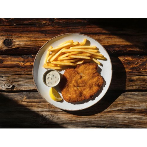 Schnitz mit Mushroom Sauce - Varkensschnitzel
