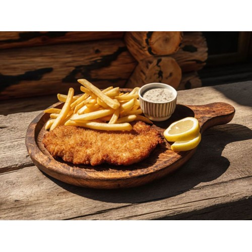 Schnitz mit Mushroom Sauce - Kipschnitzel