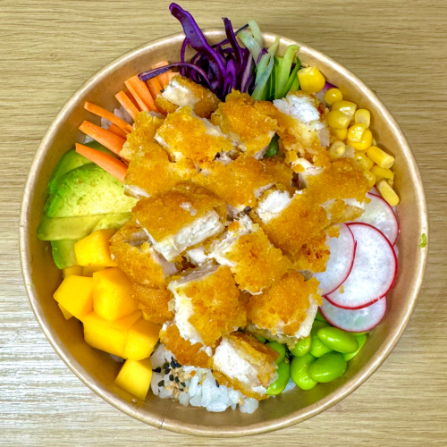 Poké bowl crispy chicken