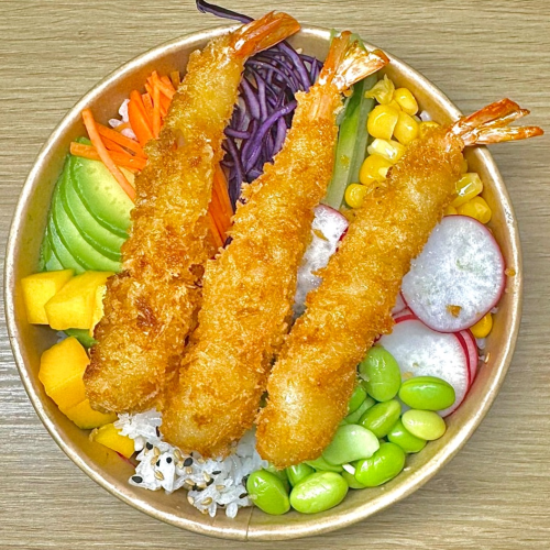 Poké bowl ebi tempura