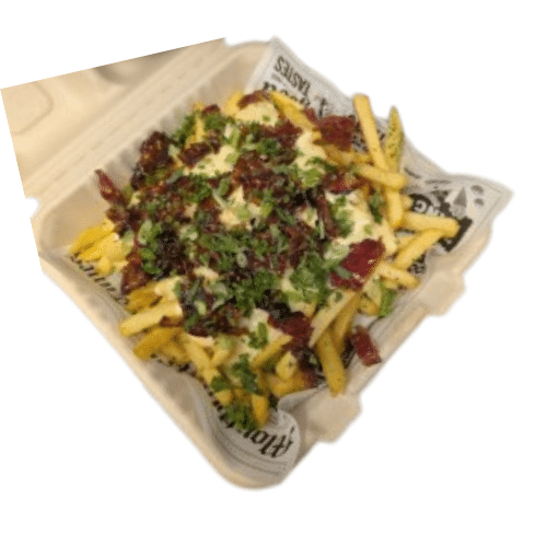 Loaded fries met bacon en cheddar kaassaus