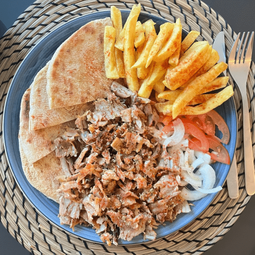 Open pita gyros kip