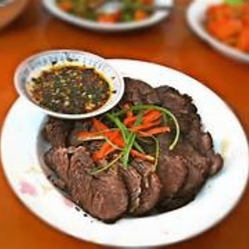 Cold beef slices