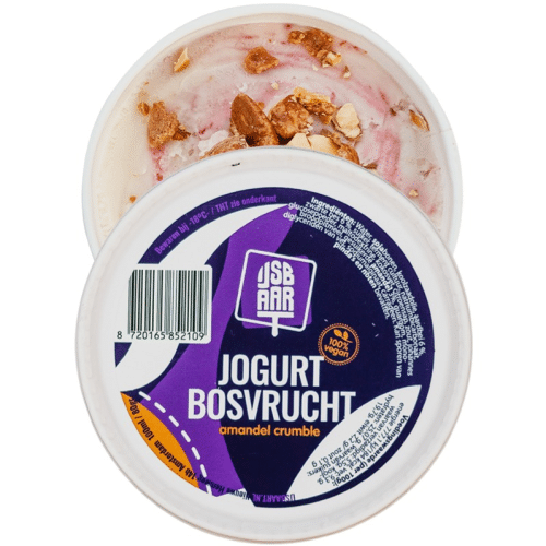 Jogurt bosvrucht amandel crumble vegan