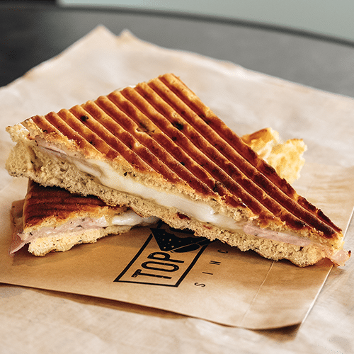Tosti focaccia ham en kaas