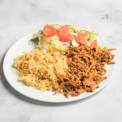 Lamsshoarma over rice