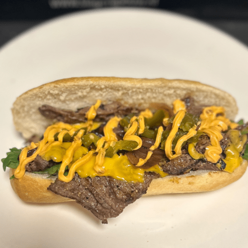 Philly cheese steak sandwich