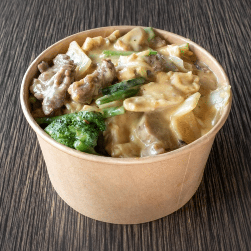 Box gemengd vlees met Bombay saus