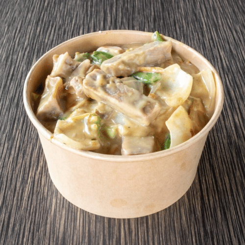 Box geroosterd varkensvlees met Bombay saus